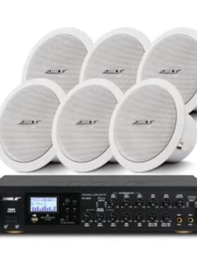 SHILE/狮乐 AV8820+BX206一拖六吸顶音响系统6.5英寸定阻吸顶喇叭