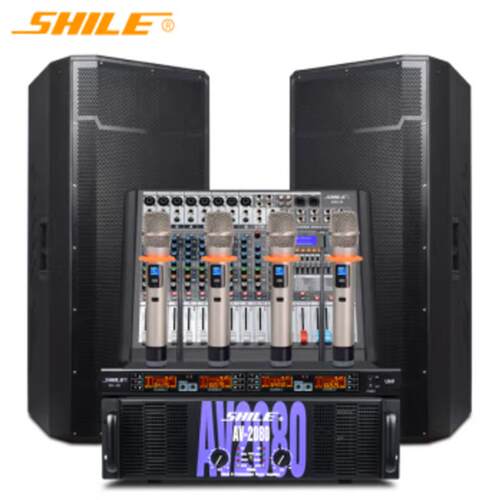 SHILE/狮乐 AV2080/BM25/天琴十号/SH10功放带双15英寸音响组合