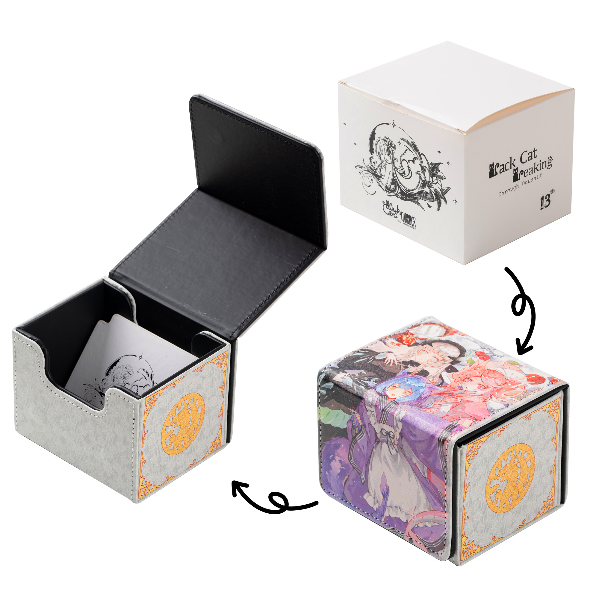 【黑猫卡牌】游戏王-卡盒-龙女仆小集合 小蓝小粉 皮质卡盒