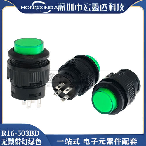 R16-503BD开关带灯无锁自复位