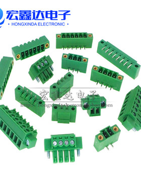 15EDG 3.81 带耳朵法兰 插拔式接线端子2/3/4/5/6/8/10P 直/弯针