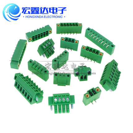 15EDG 3.81 带耳朵法兰 插拔式接线端子2/3/4/5/6/8/10P 直/弯针