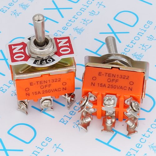 三档六脚双刀摇臂钮子开关