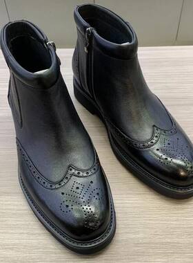 撤柜商务正装男皮靴冬季短靴牛皮