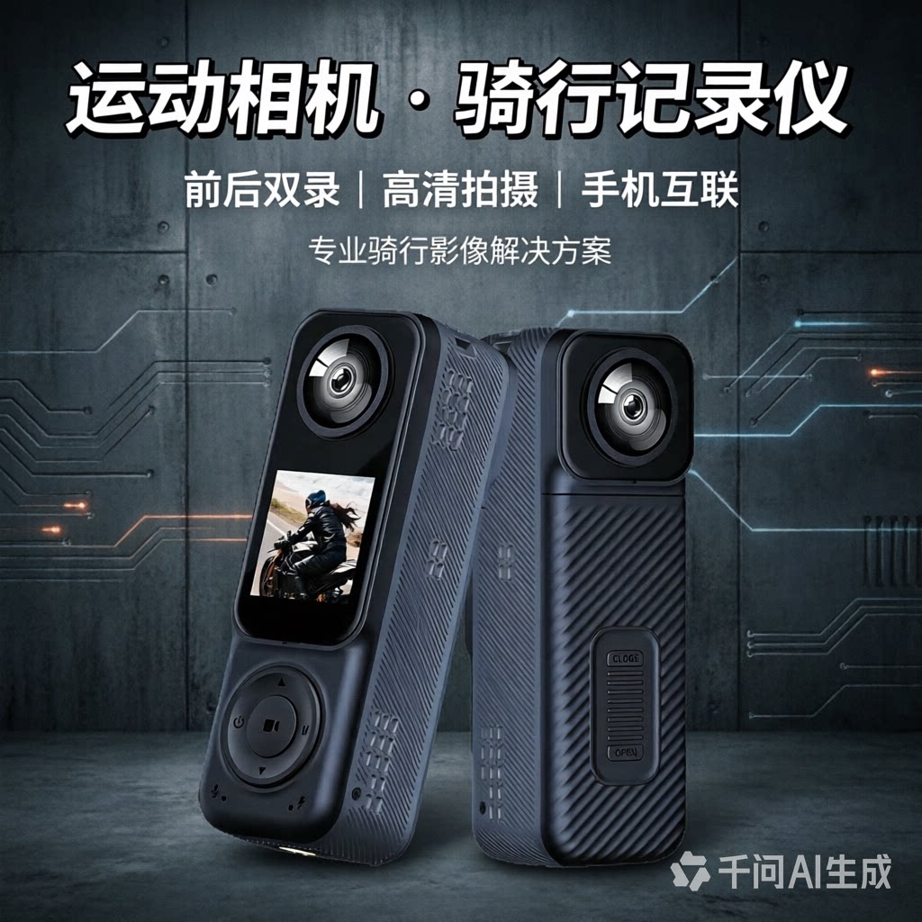 摩托车行车记录仪360度全景前后双摄双镜头2026新款电动两轮踏板图片