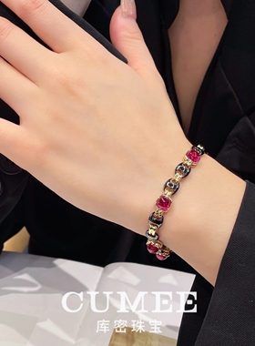 复古巴洛克培育红宝糖塔手链