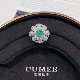 CUMEE 人工帕拉伊巴色宝石.银镀金 花瓣戒指 时尚 奢华满钻设计师款