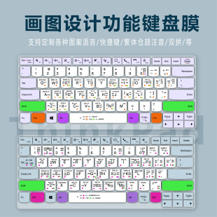 适用ThinkPad L490 T495联想键盘膜笔记本电脑AI画图PS快捷键CAD