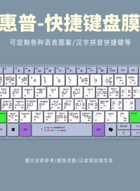 适用惠普Probook445 440 G11笔记本电脑键盘膜14寸快捷中文翻译字