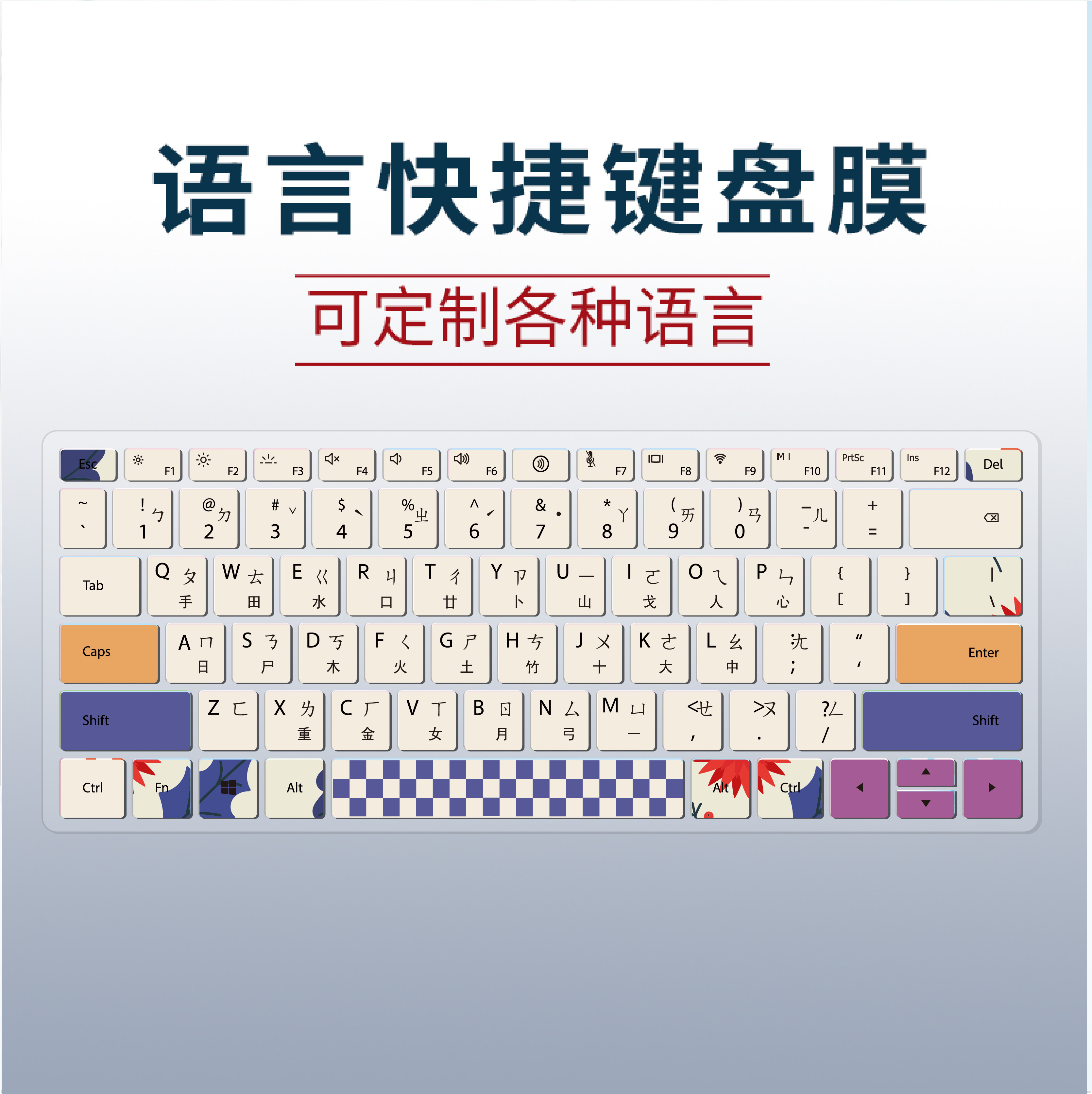 适用华为MateBook 14s键盘膜HKD-W76笔记本电脑五笔字根表输入法 3C数码配件 笔记本键盘保护膜 原图主图