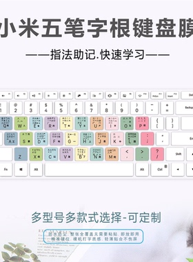 适用小米笔记本电脑RedmiBook15E键盘膜红米XMA2101-BN五笔字根表