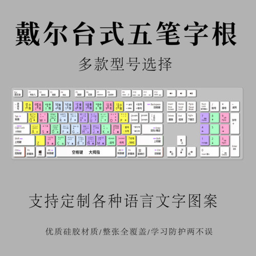 适用戴尔AIO7777灵越3277 3475台式一体机键盘贴膜拼音五笔输入法