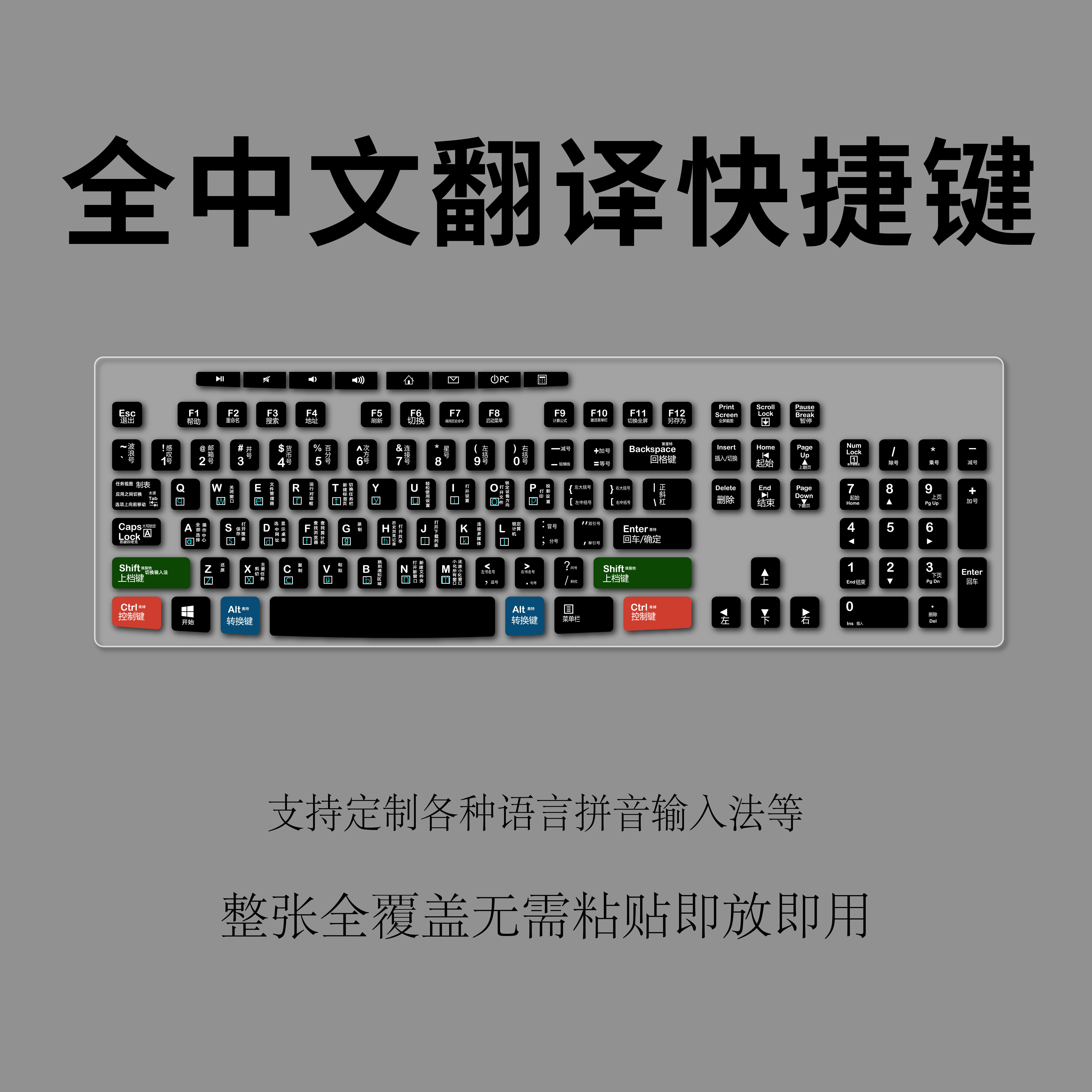 适用罗技MK275无线键盘家用笔记本办公台式电脑保护膜拼音汉字母