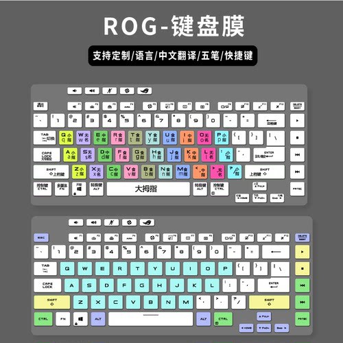 适用ROG魔霸6笔记本电脑新锐G513Q键盘膜枪神6五笔中文拼音繁体字