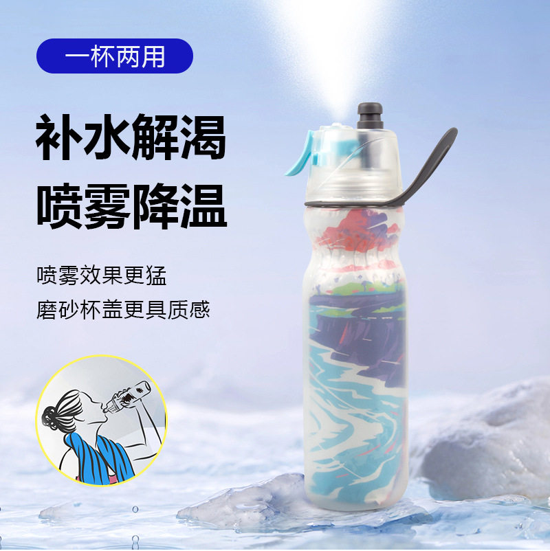 o2喷雾水杯cool保冷喷雾水杯儿童夏季户外便携随手杯防摔