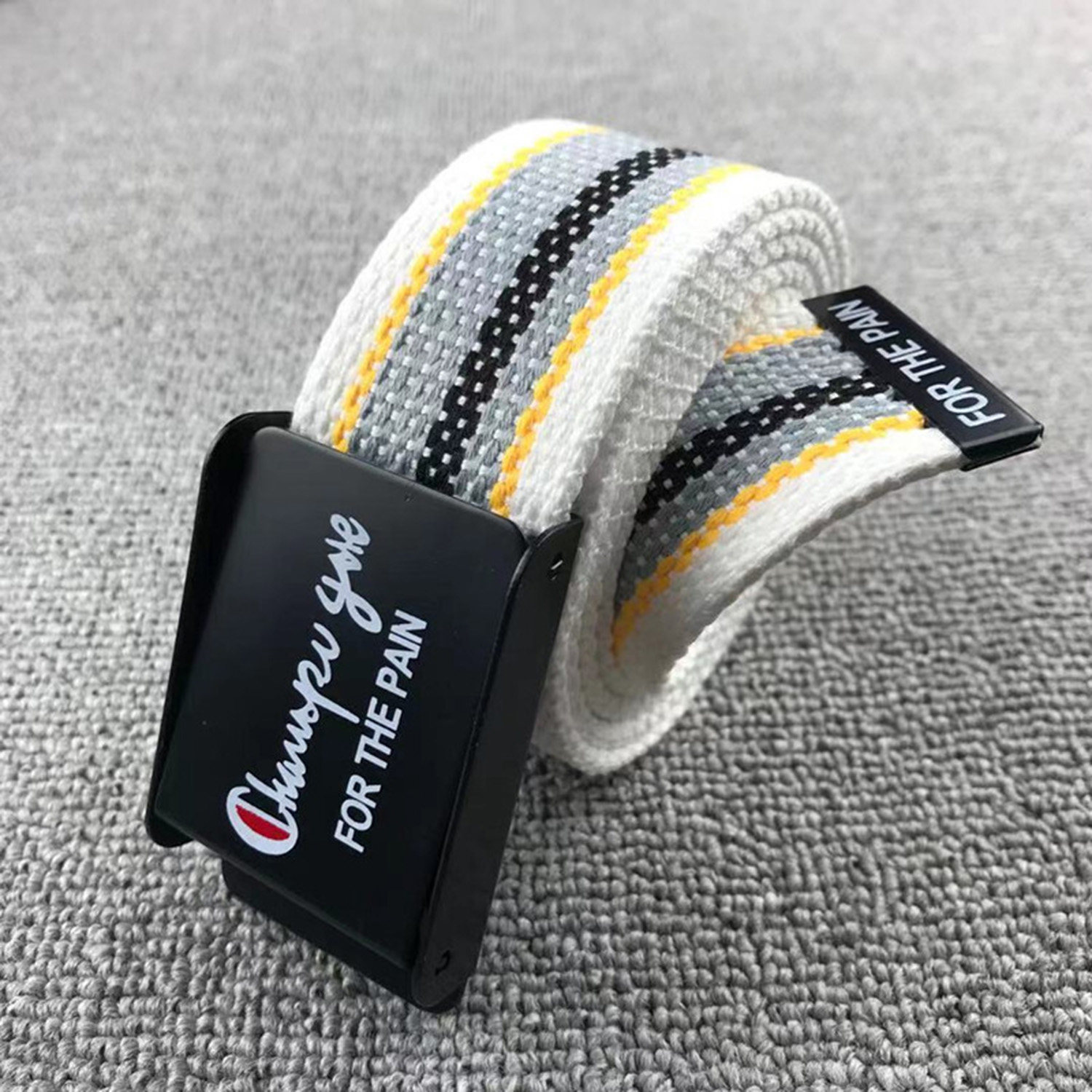 欧美街头时尚百搭条纹帆布腰带男女休闲布皮带潮流学生自动扣裤带