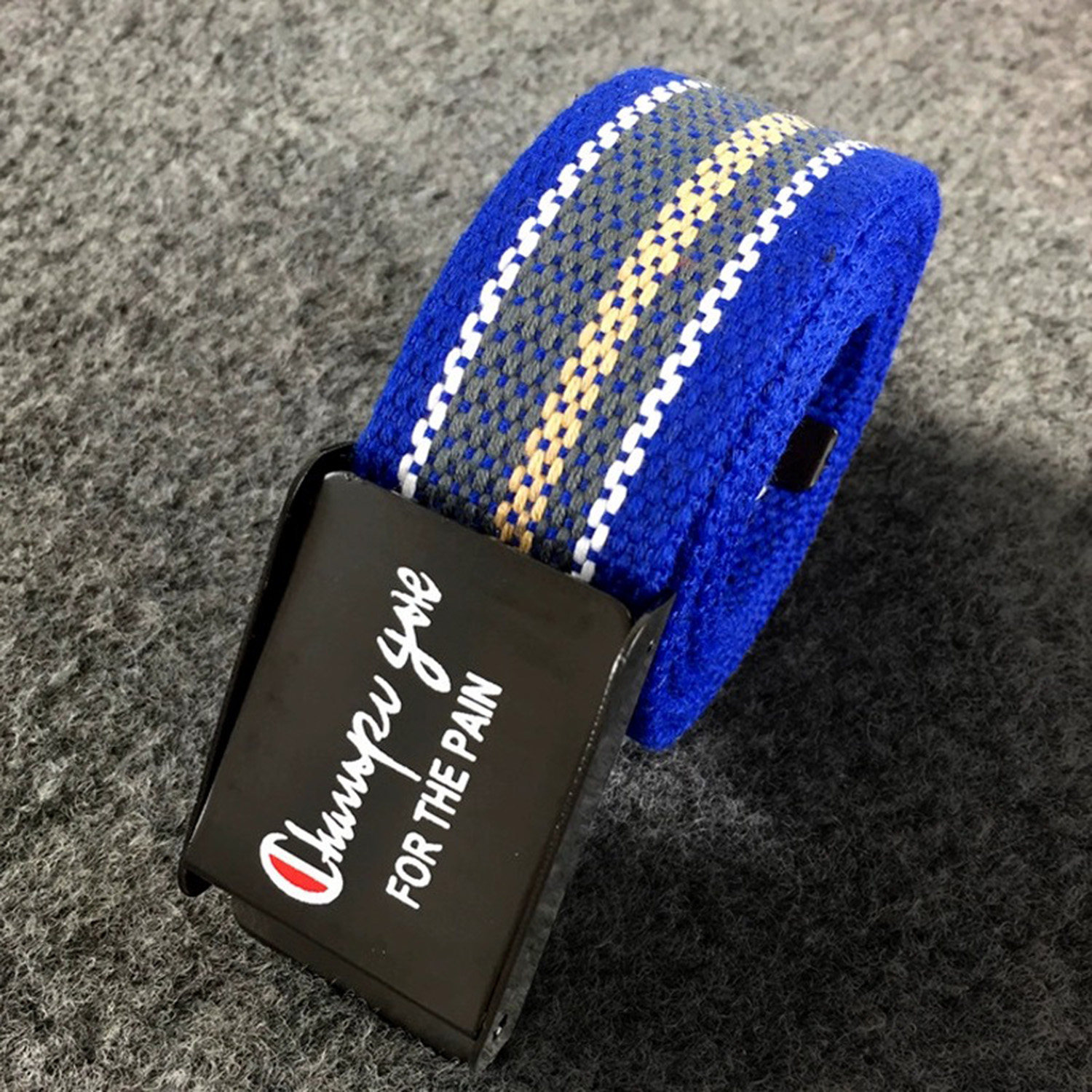 字母合金扣无孔帆布腰带男士自动扣编织皮带青年休闲百搭加厚加长