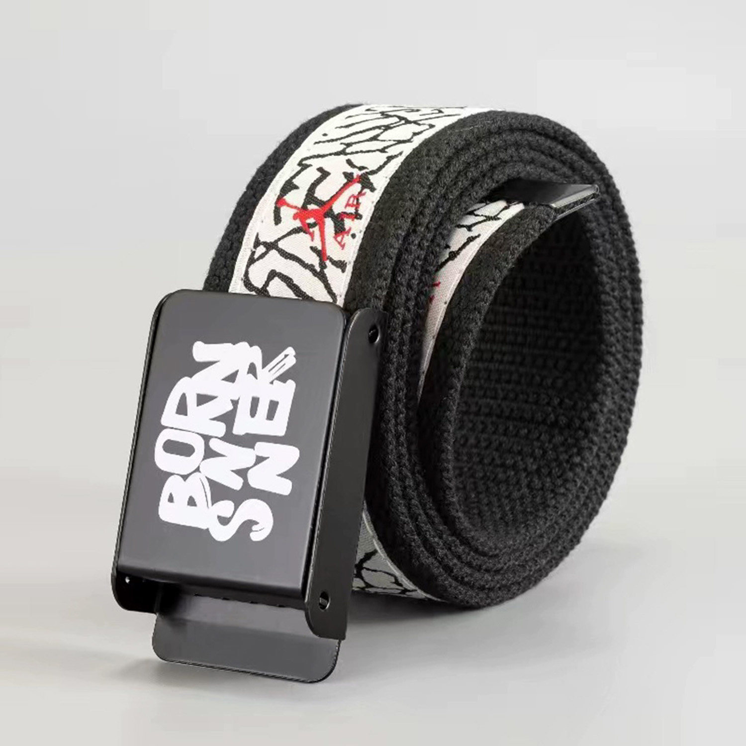 街舞涂鸦嘻哈美式高街时尚潮流休闲牛仔裤带男女学生帆布腰带皮带