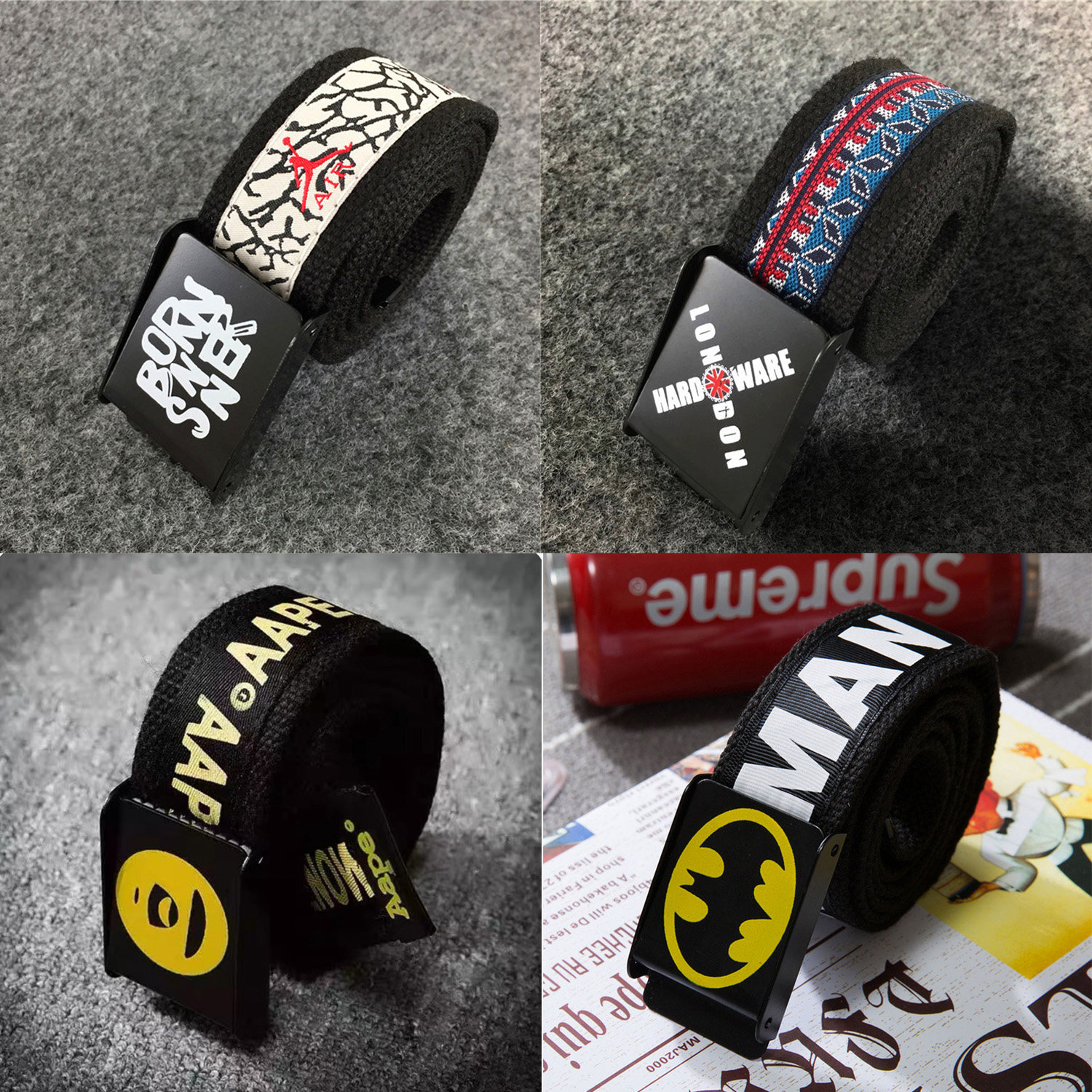 腰带帆布男士2025新款年轻人爆裂纹街舞男潮皮带牛仔裤学生裤腰带