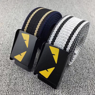 韩版皮带男ins个性青年学生帆布编织腰带百搭简约休闲平滑扣裤带