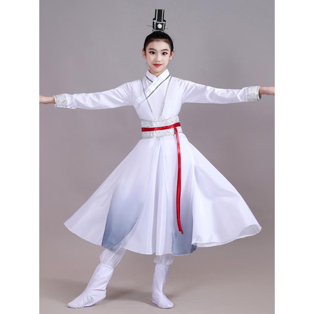 壮志少年行古典舞蹈演出服中小学生古装儿童汉服国学服朗诵表演服