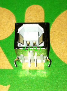 USB插座/B母/90度弯脚/白色/ B型 方头 D型 全新原装