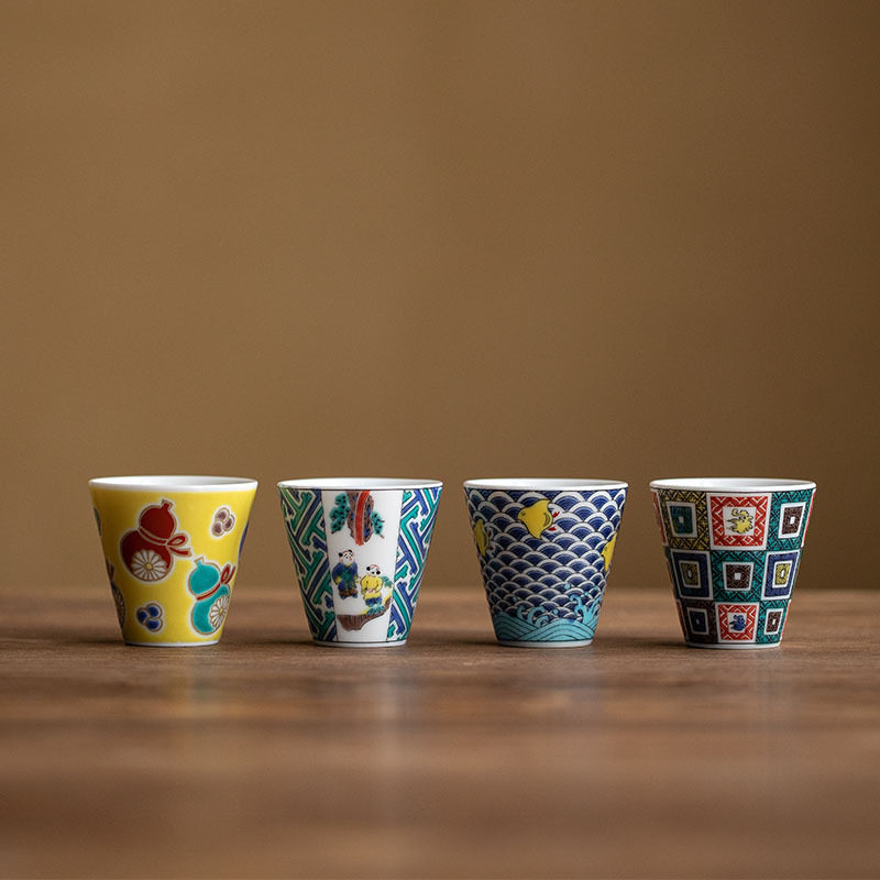 日本进口九谷烧手工小清新茶杯