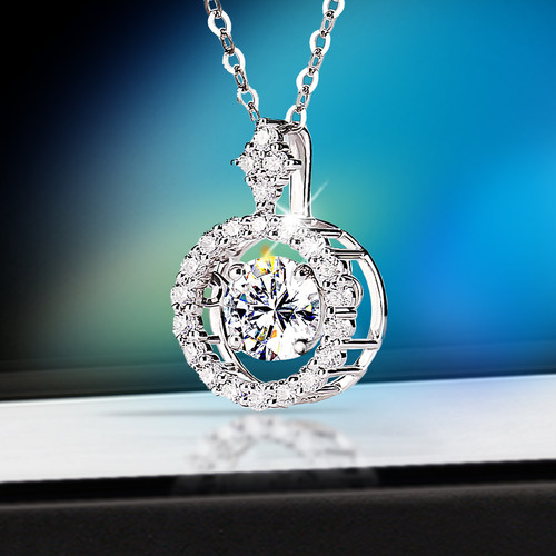 培育钻石吊坠18K金项链灵动星辰