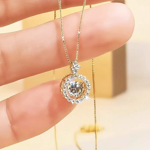 灵动18K黄金项链IGI培育钻石吊坠