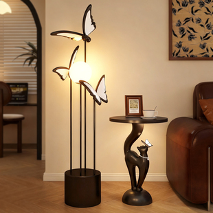 艺术客厅大型落地灯摆件电视柜沙发边几置物架高级感装饰乔迁新居