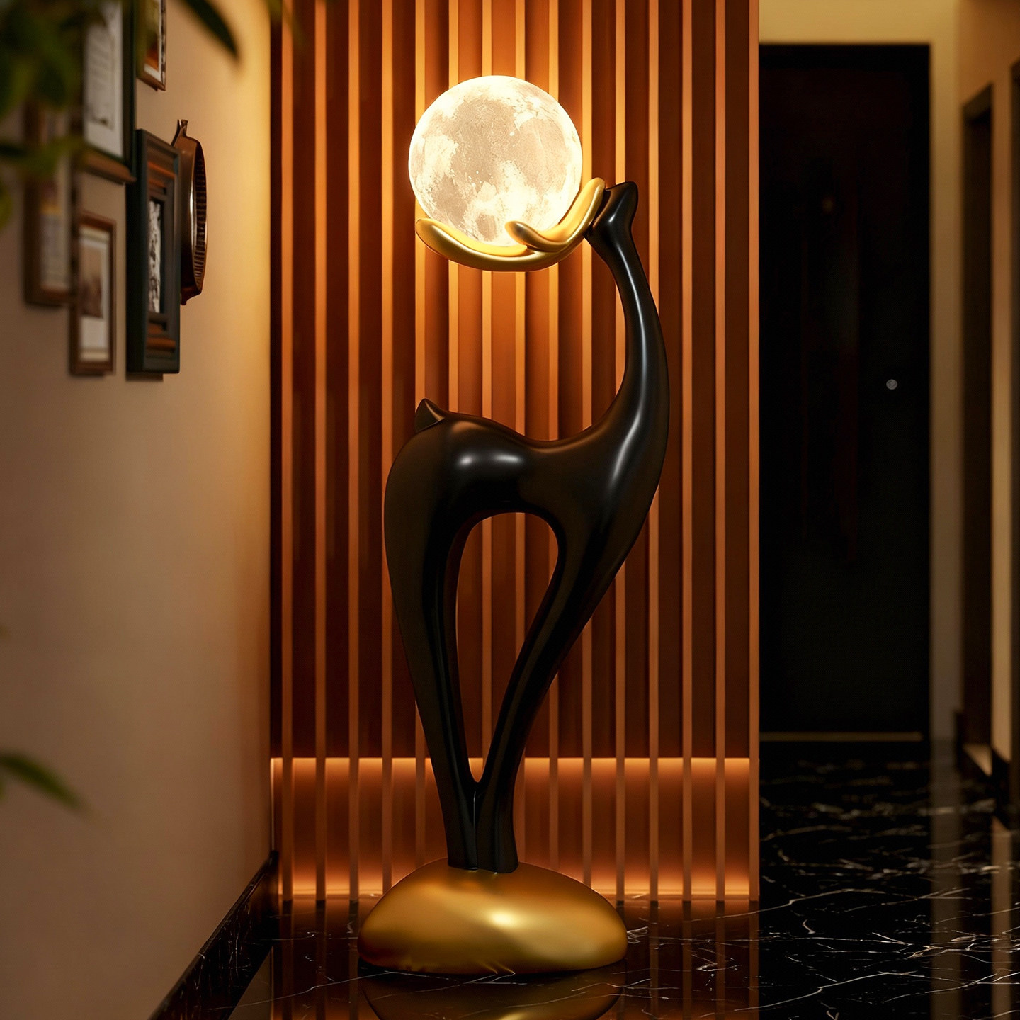 轻奢落地灯高级感玄关大型装饰摆件客厅电视柜旁卧室复古立式台灯