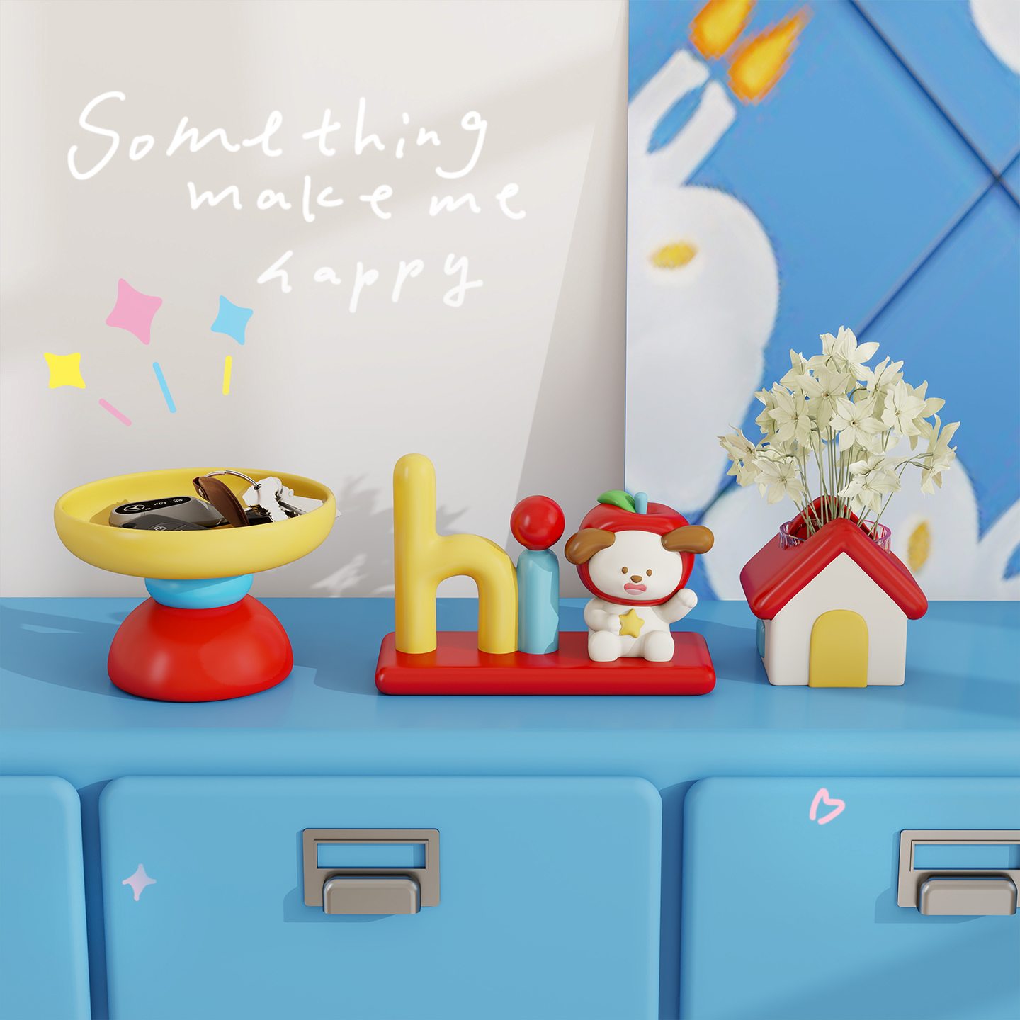 初见可爱卡通多巴胺收纳摆件