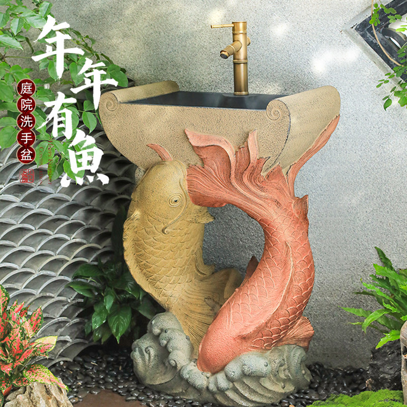 创意花园庭院立柱洗手盆