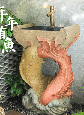 创意花园庭院立柱洗手盆