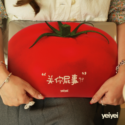 嘴替系列「关你p事!!」大番茄原创设计笔记本macbook电脑保护壳 全包壳水晶透明pc材质
