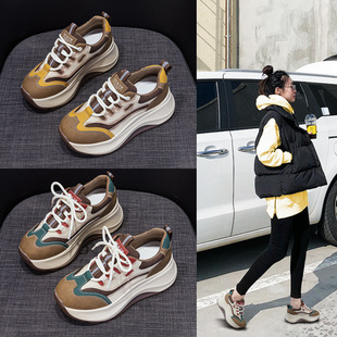 厚底老爹鞋2026新款秋季女鞋休闲时尚百搭运动鞋软底不累脚增高7
