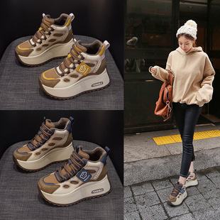 舒适运动百搭 网红爆板休闲时尚 小个子厚底7.5老爹鞋 女2025年新款