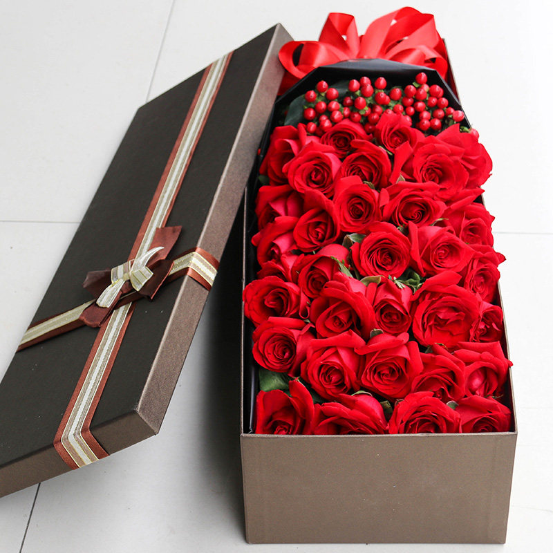 重庆红玫瑰花束礼盒鲜花速递同城生日表白成都武汉上海广州送花店
