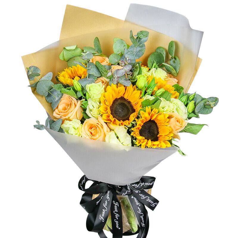鲜花速递向日葵混搭玫瑰花束礼盒合肥同城唐山太原青岛生日送花店
