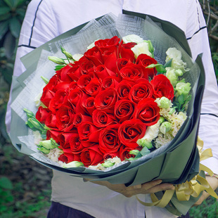 99朵红玫瑰花束礼盒宣城鲜花速递宣州区宁国市表白生日同城送花店