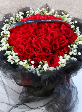52099朵红玫瑰花束礼盒香槟鲜花速递珠海同城香洲斗门金湾送花