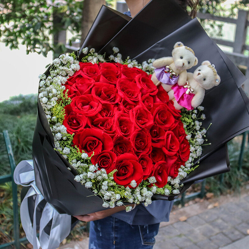 520七夕节红玫瑰花束鲜花同城速递南宁市青秀兴宁良庆区花店送花