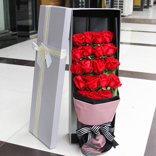 圣诞淄博鲜花速递同城红玫瑰花束礼盒淄川区张店区博山生日送花店