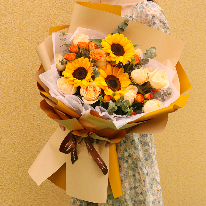 向日葵生日鲜花毕业花束无锡同城速递江苏南京苏州常州扬州送花店