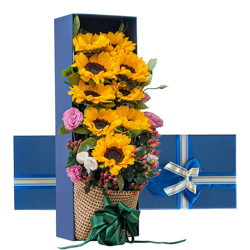 向日葵创意生日花束鲜花速递同城天津南京北京上海礼盒生日送花店