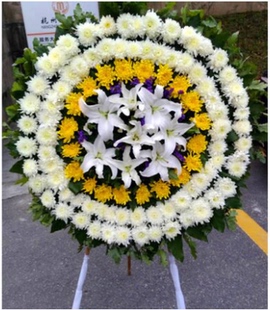 万州同城花圈殡仪馆葬礼白事菊花篮涪陵渝中区鲜花店同城配送花店