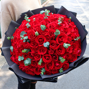 红玫瑰鲜花花束礼盒遵义鲜花速递同城红花岗汇川绥阳生日配送花店