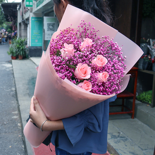 满天星花束昌吉鲜花速递阜康米泉干花送女友闺蜜同城生日配送花店