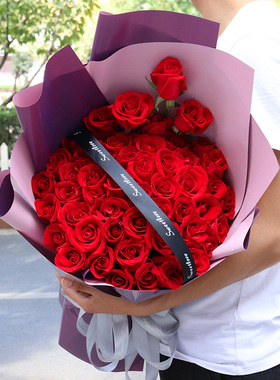 99朵红玫瑰花束礼盒柳州鲜花速递城中鱼峰柳南柳北同城生日送花店