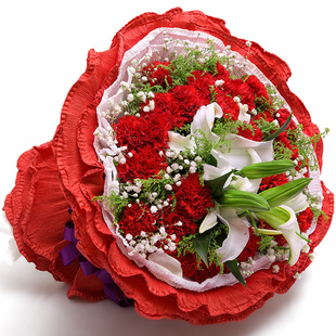 康乃馨香水百合花束湘西鲜花速递娄星区吉首新化同城生日配送花店